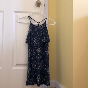 navy blue dress with white starfish all over